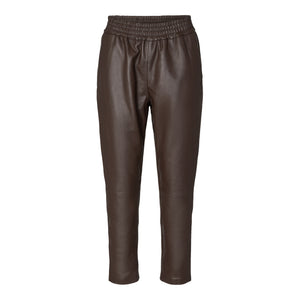 Shiloh Crop Leather Pants Brown