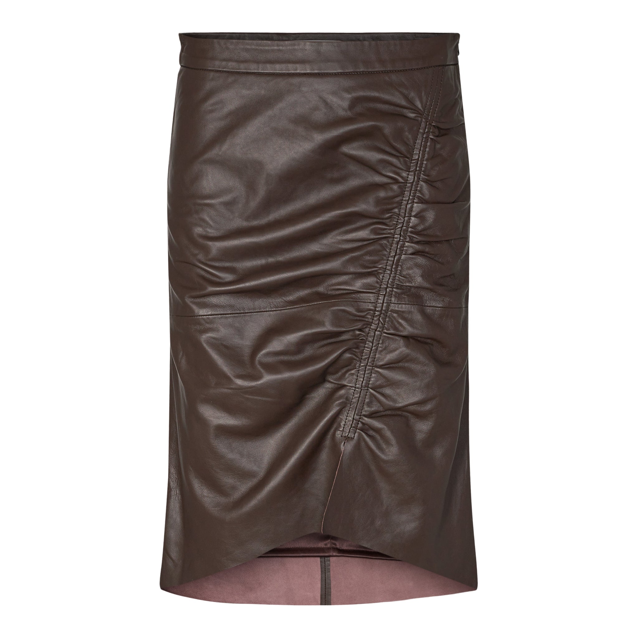 Harvie Leather Skirt Brown