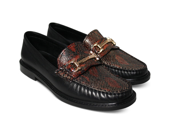 Agnello Loafers I Snake Rosso