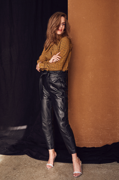 Phoebe Leather Pants Black